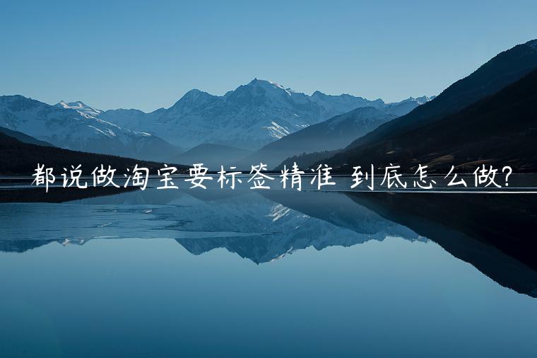 都說(shuō)做淘寶要標(biāo)簽精準(zhǔn) 到底怎么做?